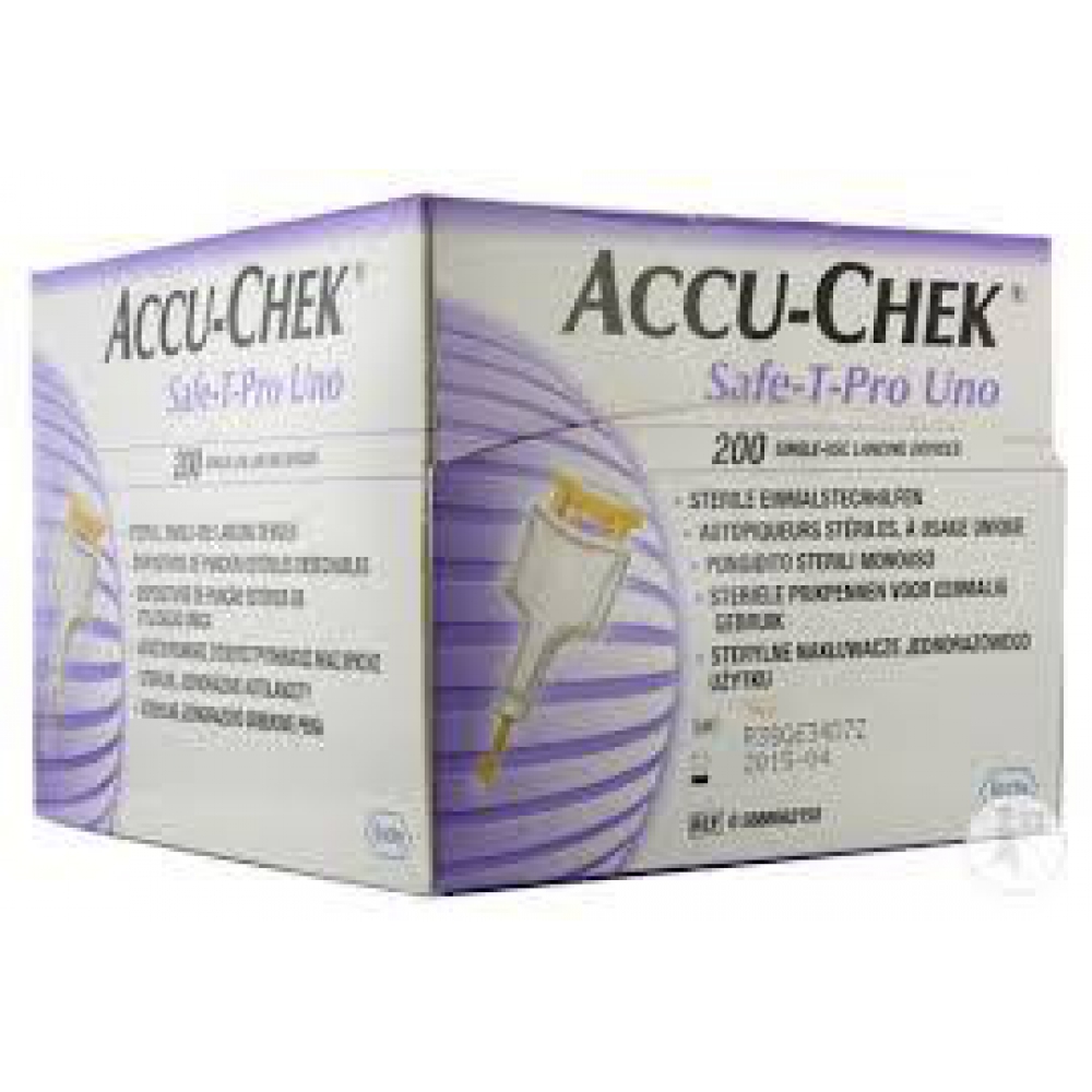 lancette pungidito accu-chek safe t pro uno 200 pezzi