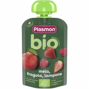 PLASMON MELA FRAGOLA LAMPONE BIO POUCHES 100 G