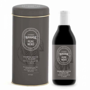 UOMO SHAMPOO DOCCIA + BALSAMO DEPURATIVO PEPE NERO 250 ML